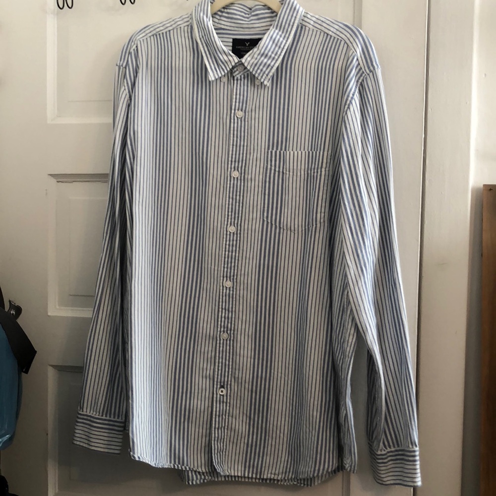 Mens striped long sleeved button down AE XXL